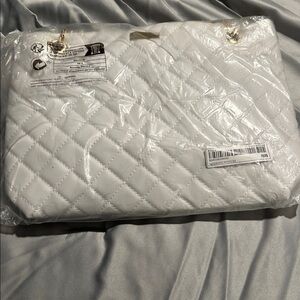 Chic White Quilted Tote